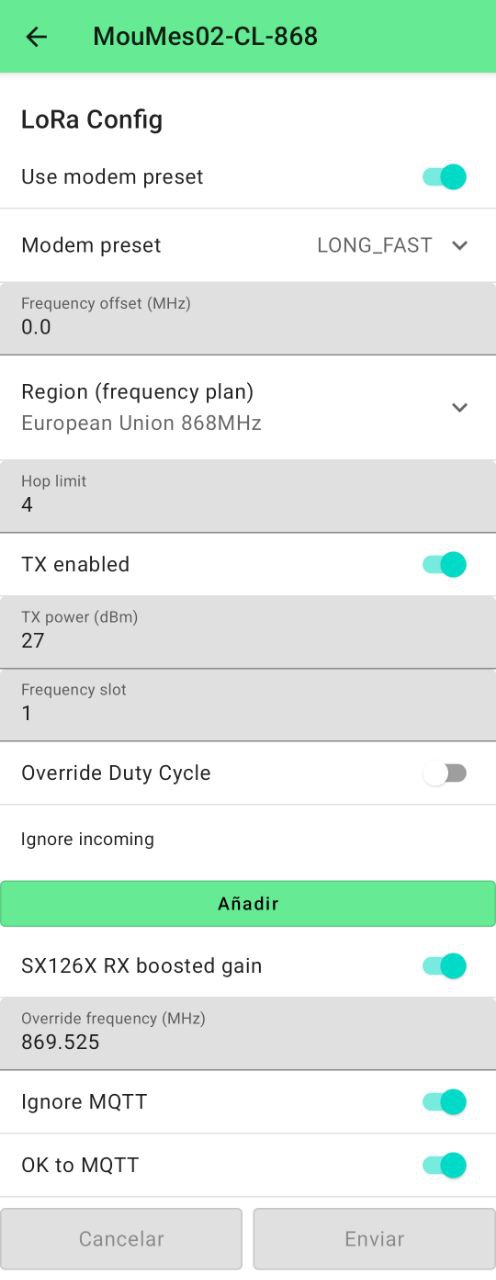 Configuración básica del módulo LoRa